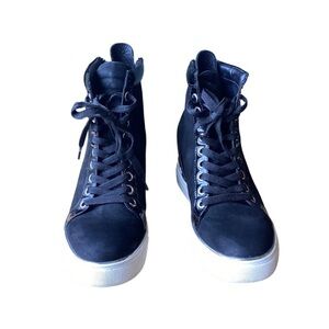 Wishbone Suede Leather Wedge Bootie Sneakers